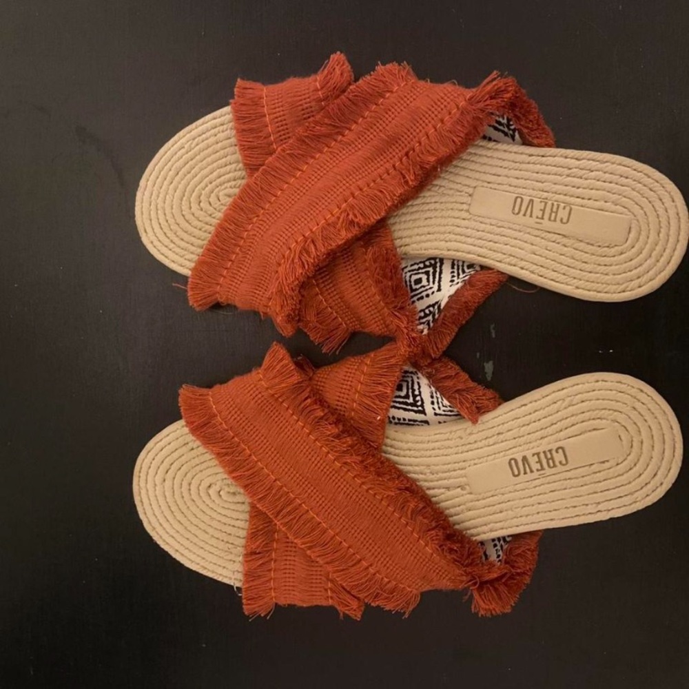 Crevo Women's Textured Orange Sandals